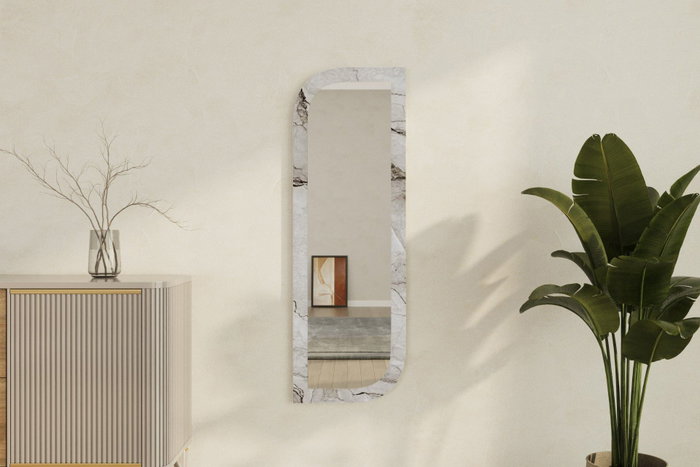 Hanah Home Espejo flotal-e 40x120x2.2 cm Éfeso y Mármol MDF Montaje Pared Ecológico